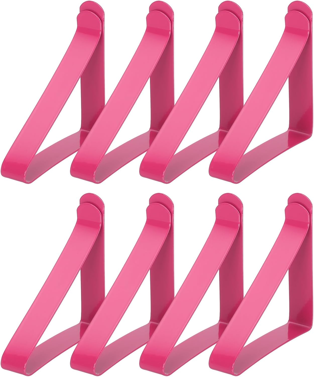 uxcell 8 Pack Tablecloth Clips, Stainless Steel Table Cloth Cover Clamps, 2.56" x 2.68" Windproof Holder Clips for Home Party Picnic Wedding Camping Dining Tables, Rose Red