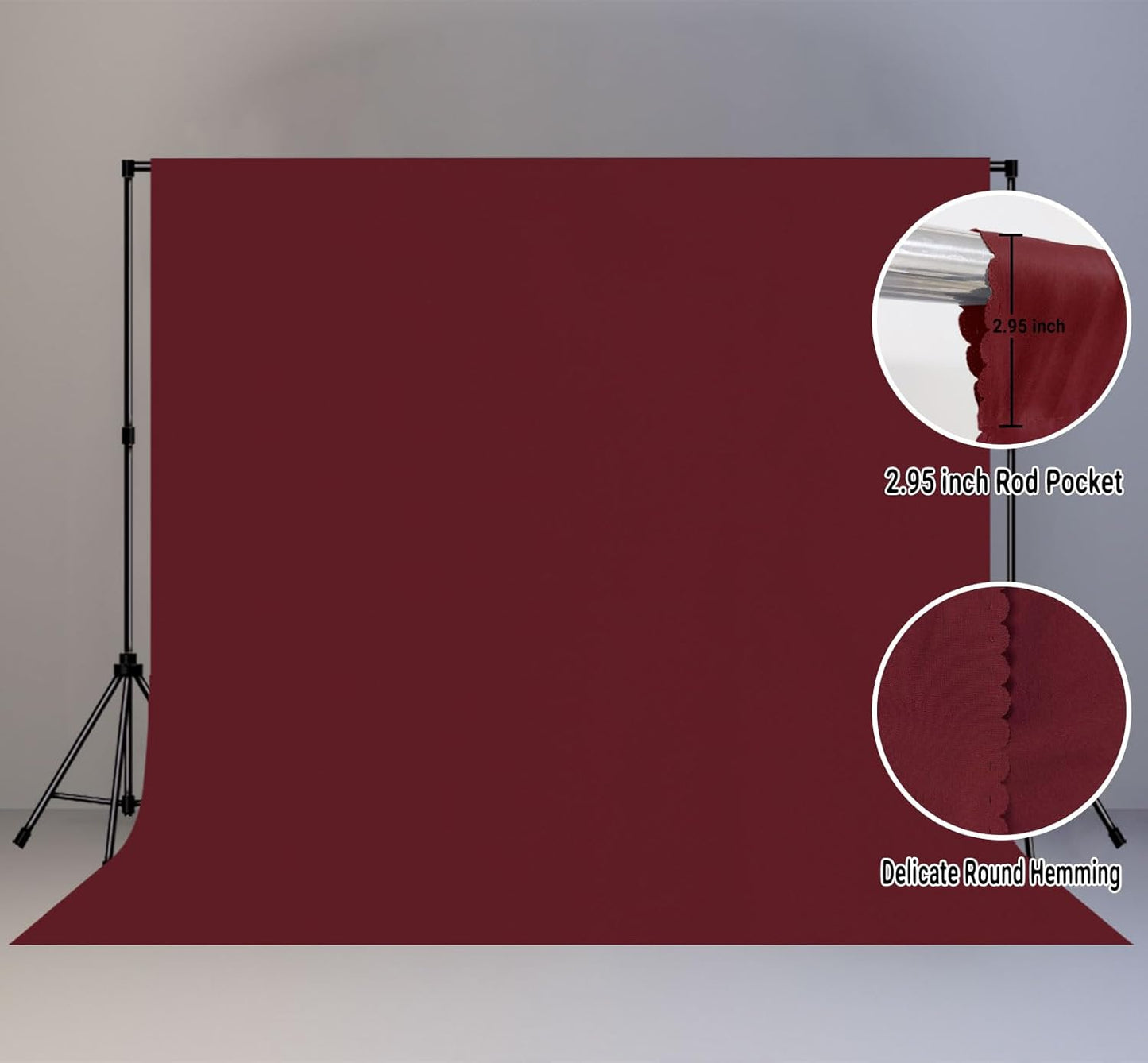 10x10FT Wine Red Screen Backdrop for Photography Burgundy Red Backdrop for Photoshoot Studio Screen Video Recording Curtain