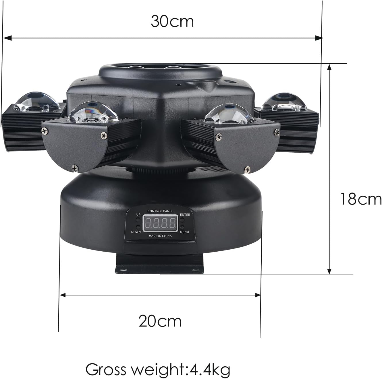 DJ Party Light, 150W RGBW 4in1 LEDs Stage Lights, DMX 512 Control Infinite Rotation With Sound Activated for Wedding, Party and Live House