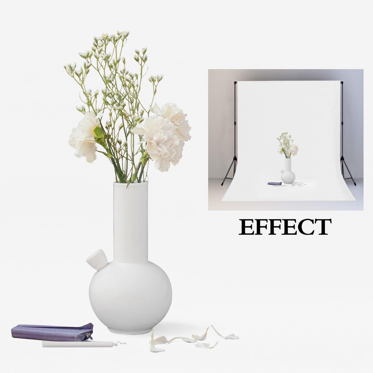 White Portrait Backdrop 8x10ft Zoom Meeting, Game Live Steaming and Photo Studio Shooting Props