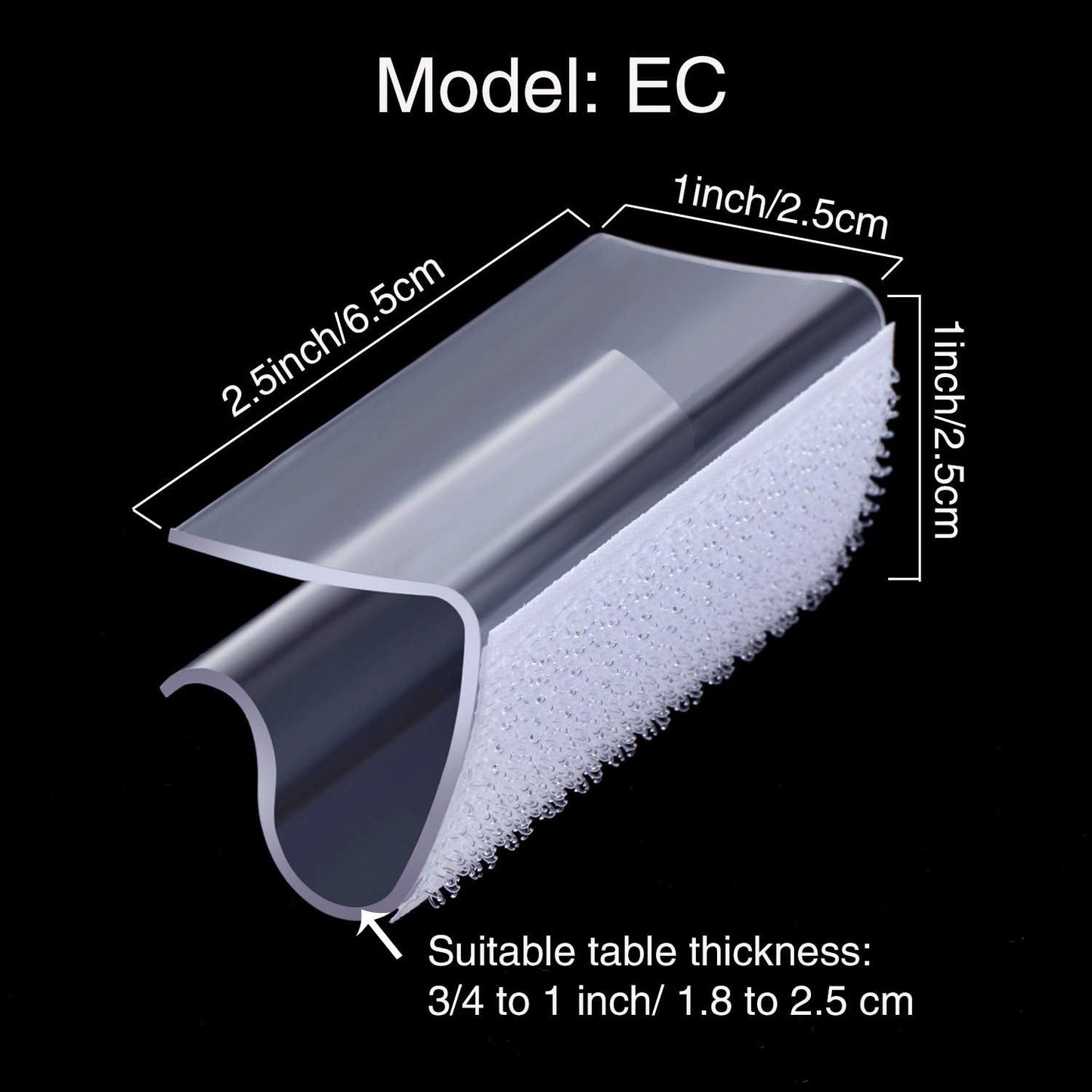 Boao 50 Pieces Table Skirting Clips EC Model Tablecloth Clips for Table 3/4 Inch - 1 Inch with Hook Loop for Indoor Outdoor Events