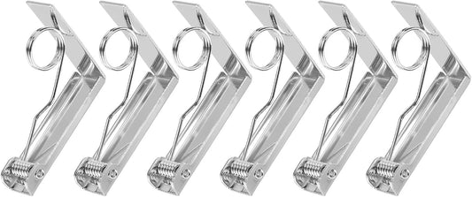 uxcell 6 Pack Tablecloth Clips, Stainless Steel Table Cloth Cover Clamps, 2.87" x 2.36" Windproof Holder Clips for Home Party Picnic Wedding Camping Dining Tables, Silver