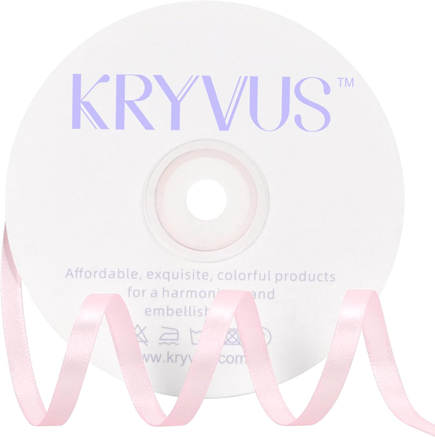 Baby Pink Satin Ribbon 1/4 inch X Continuous 50 Yards, Single Face Polyester Ribbon Perfect for Gift Wrapping, Flower Bouquet, Wedding Decor, Crafts, Bow Making, Sewing and More