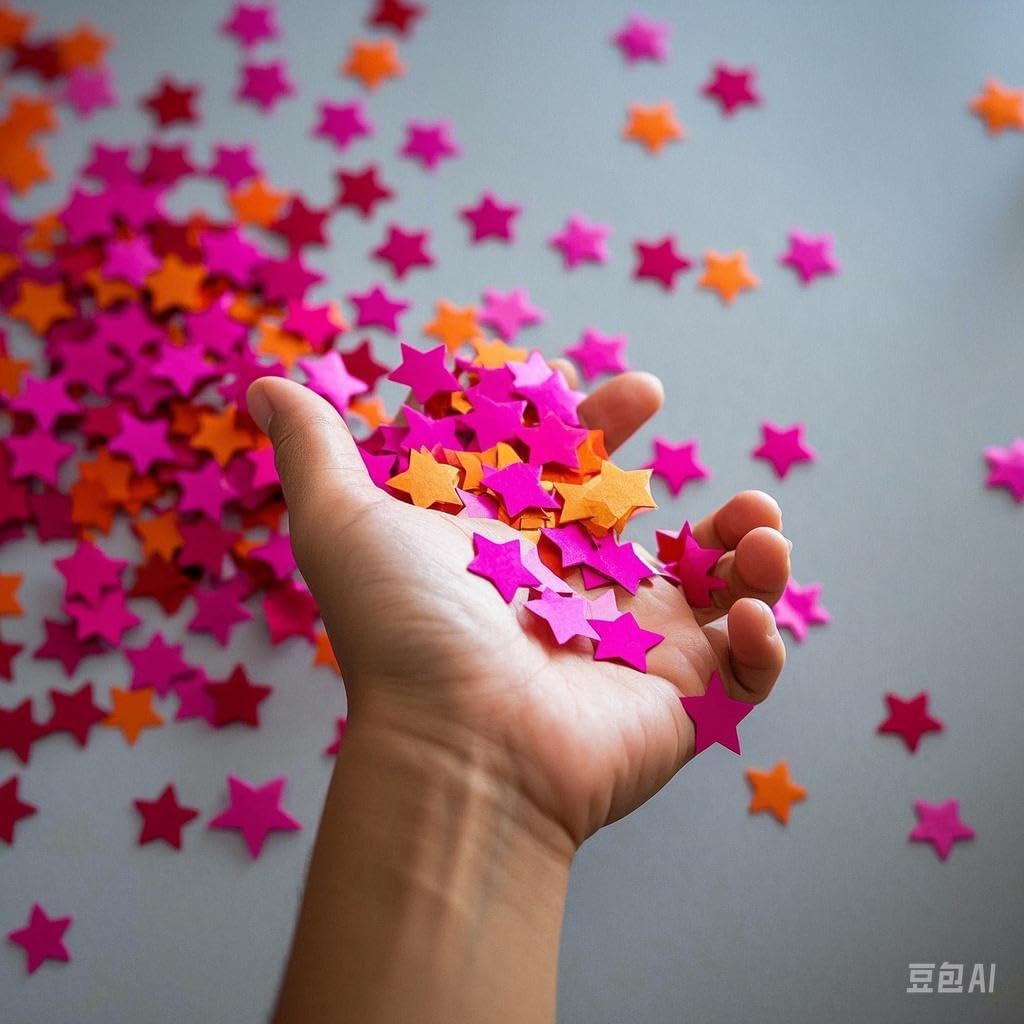 Hot Pink Orange and Pink Star Confetti for Party and Tables Decoration,Fall Autumn Groovy Theme Retirement Bachelor Baby Shower Birthday Wedding Graduation Party Decoration,1.2inch in Diameter,200pc