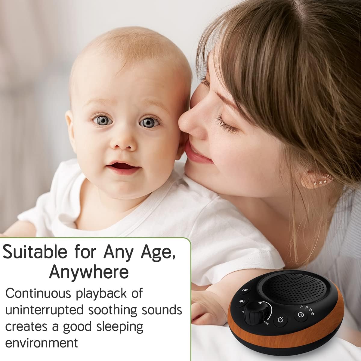 Sound Brown Noise Machine White Noise Machine Nonstop 30 Soothing Sounds Sound Therapy for Baby Kids Adults Sleep Machine 36-Level Vol Auto-Off Timer Memory Function for Home Travel Office