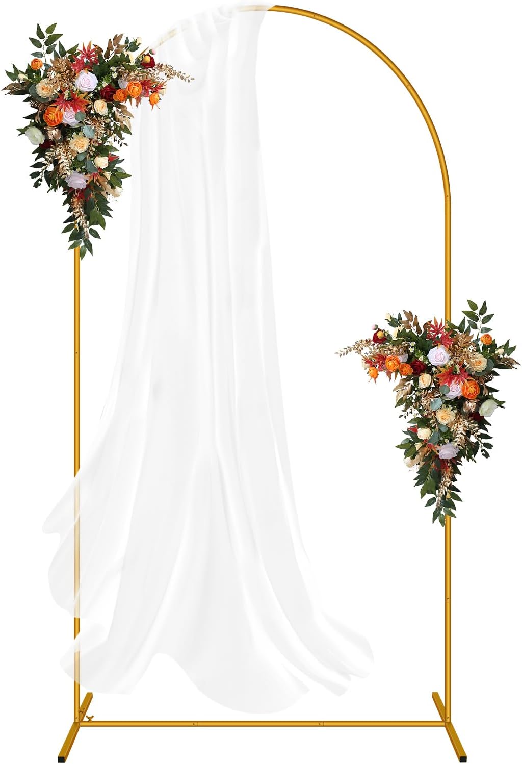 7.2FT Arch Backdrop Stand, Easy Assembly Backdrop Arch, Gold Wedding Arch Stand, Balloon Arch Stand for Photo Backdrop