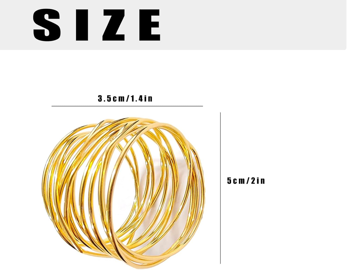 Gold Napkin Rings - 24 PCS Metal Napkin Rings(Twisted Wire) Napkin Holders Buckles for Family Dinner, Wedding, Party,Table Decorations