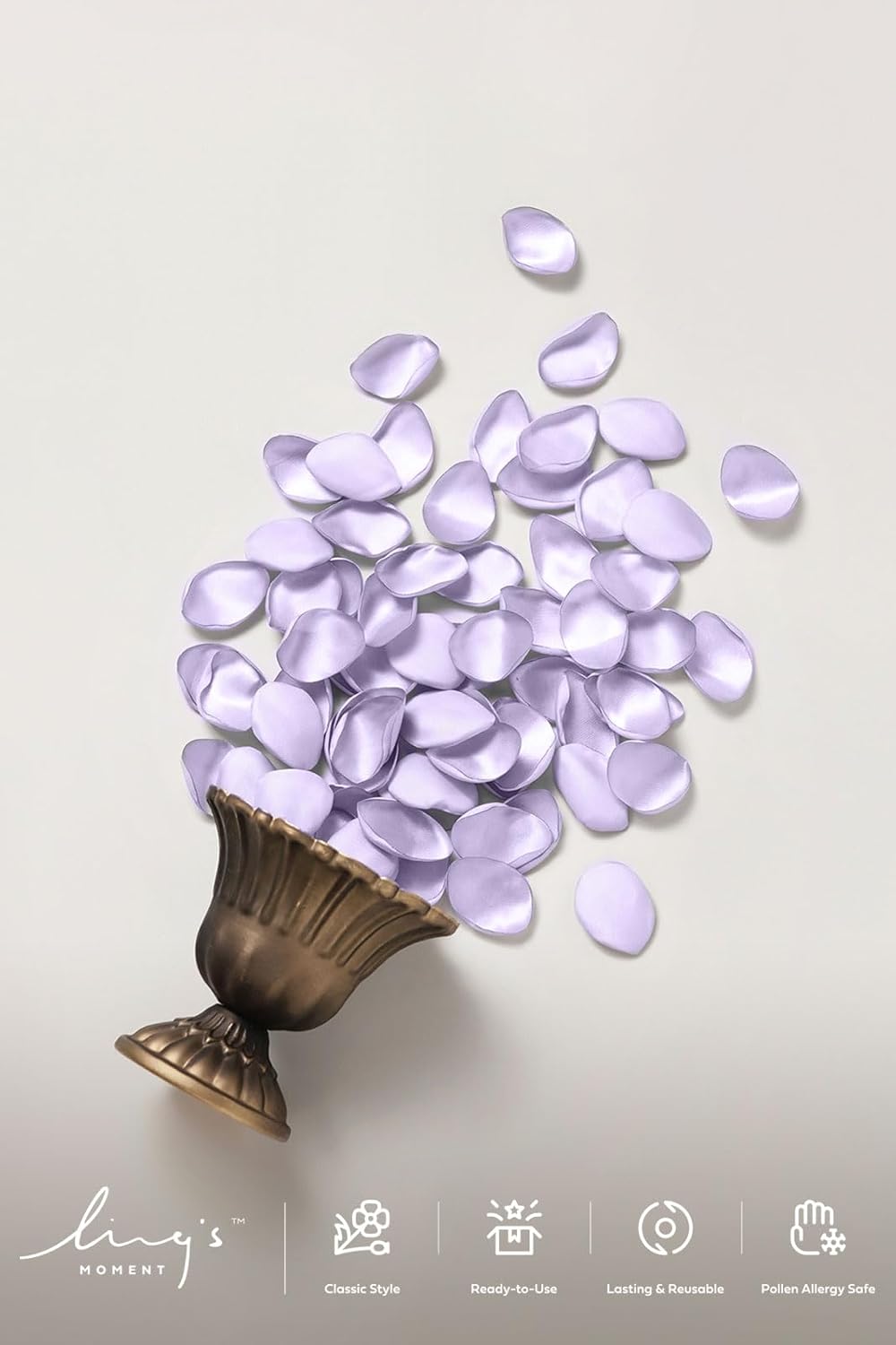 Ling's Moment 200pcs Rose Petals, Silk Flower Petals for Wedding/Aisle/Flower Girl Baskets/Table Centerpiece Décor,etc.Purple