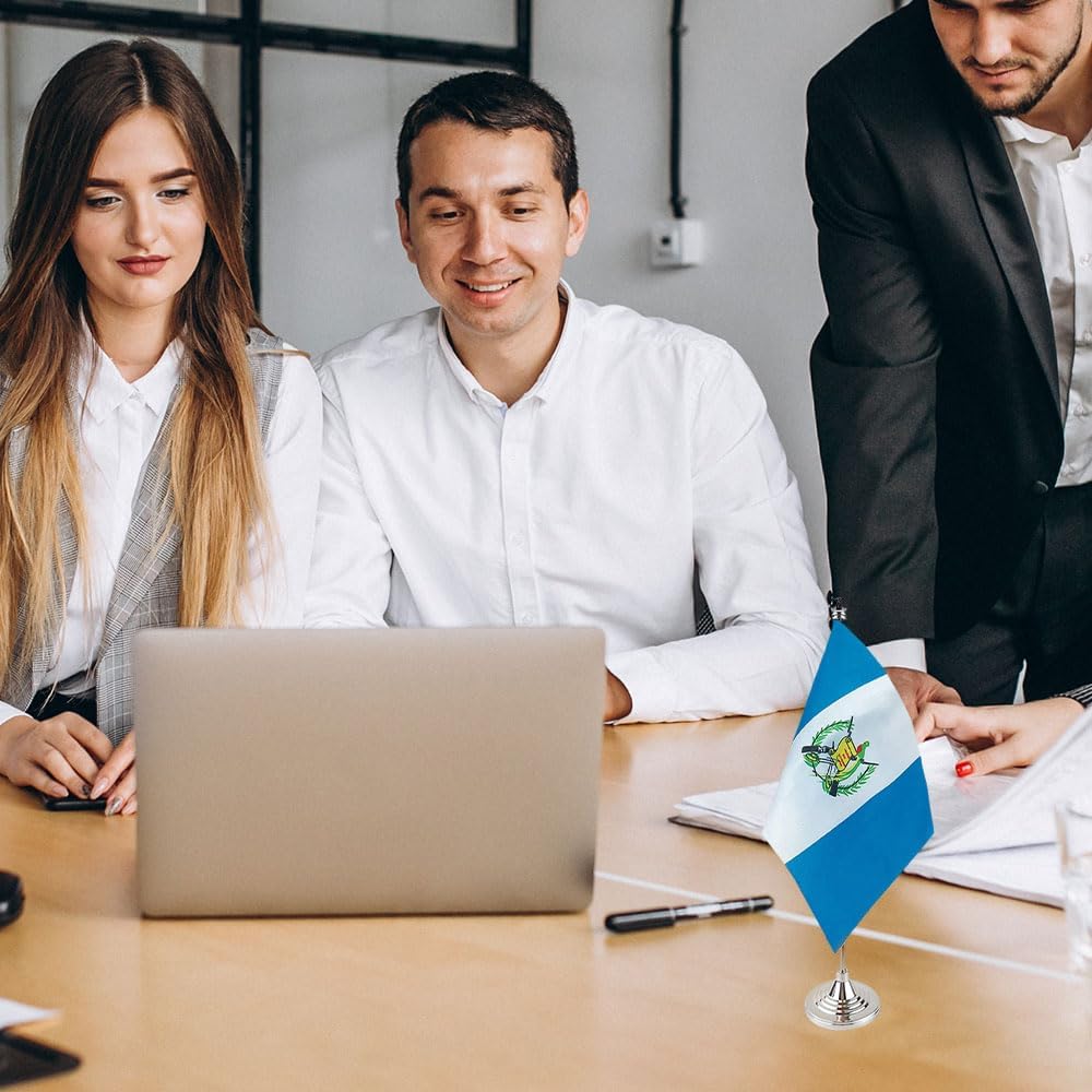 Guatemala Flag Guatemalan Flags, Small Mini Guatemalan Desk Flag, Used for Table Office Classroom Home Patriotic Events Decorations