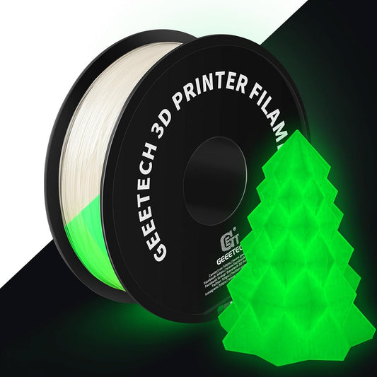 Geeetech Glow in The Dark Filament Green, 3D Printing Filament, Luminous PLA Filament 1.75mm Dimensional Accuracy +/- 0.02 mm, 1kg (2.2lbs), Fit Most FDM 3D Printers
