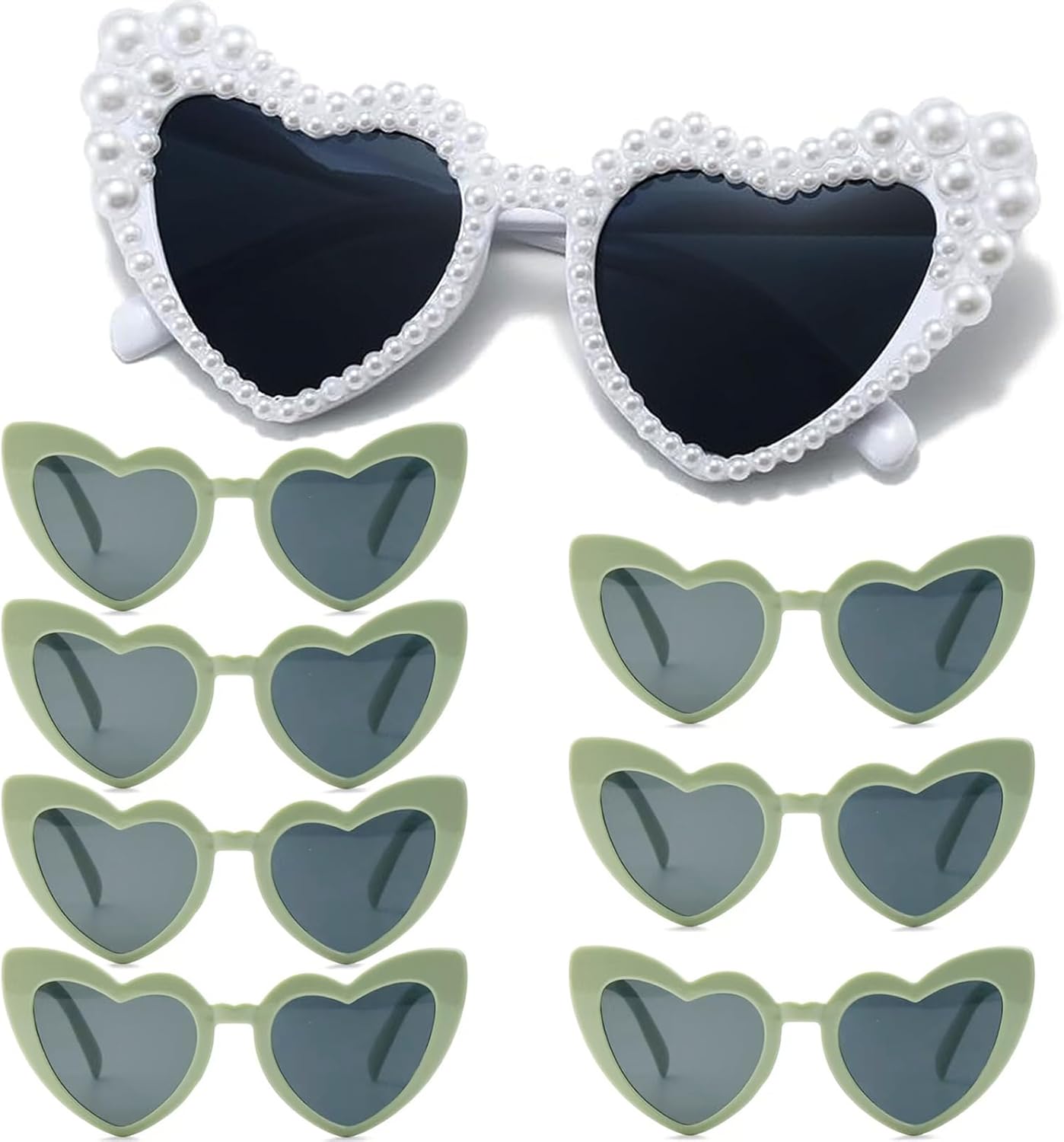 Bachelorette Party Heart Sunglasses 8 Pack Pearl Bride Sunglasses Bridesmaids Sunglasses Party Favor Proposal Gifts