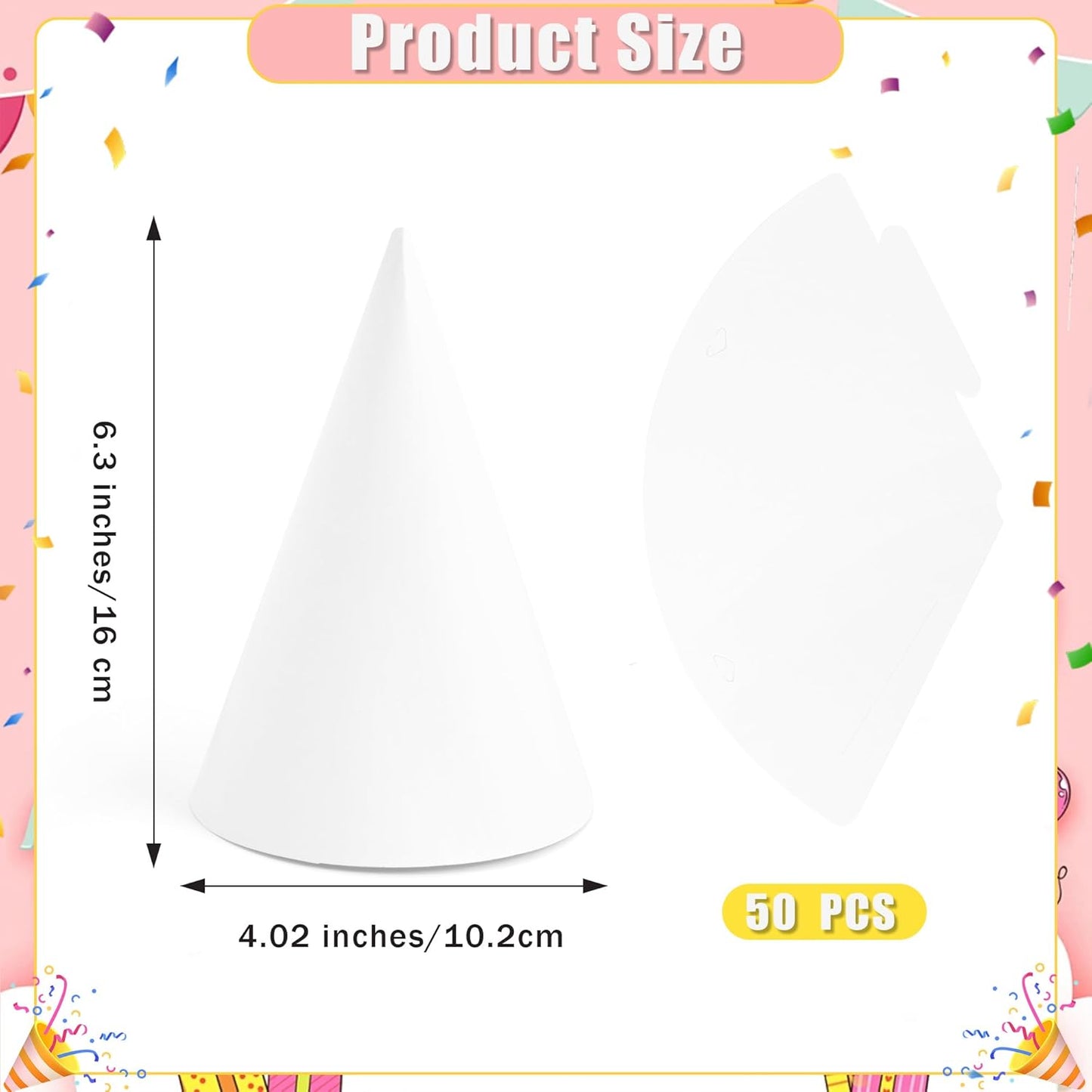 CANREVEL Party Hats for Kids and Adults, Birthday Party Headwear Supplies, Cone Hats Bulk for Girls Boy Women Men