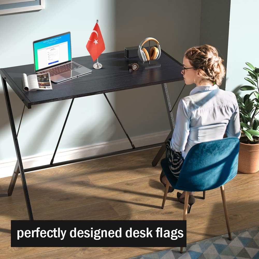 Turkey Flag Turkish Flags, Small Mini Turkish Desk Flag, Used for Table Office Classroom Home Patriotic Events Decorations