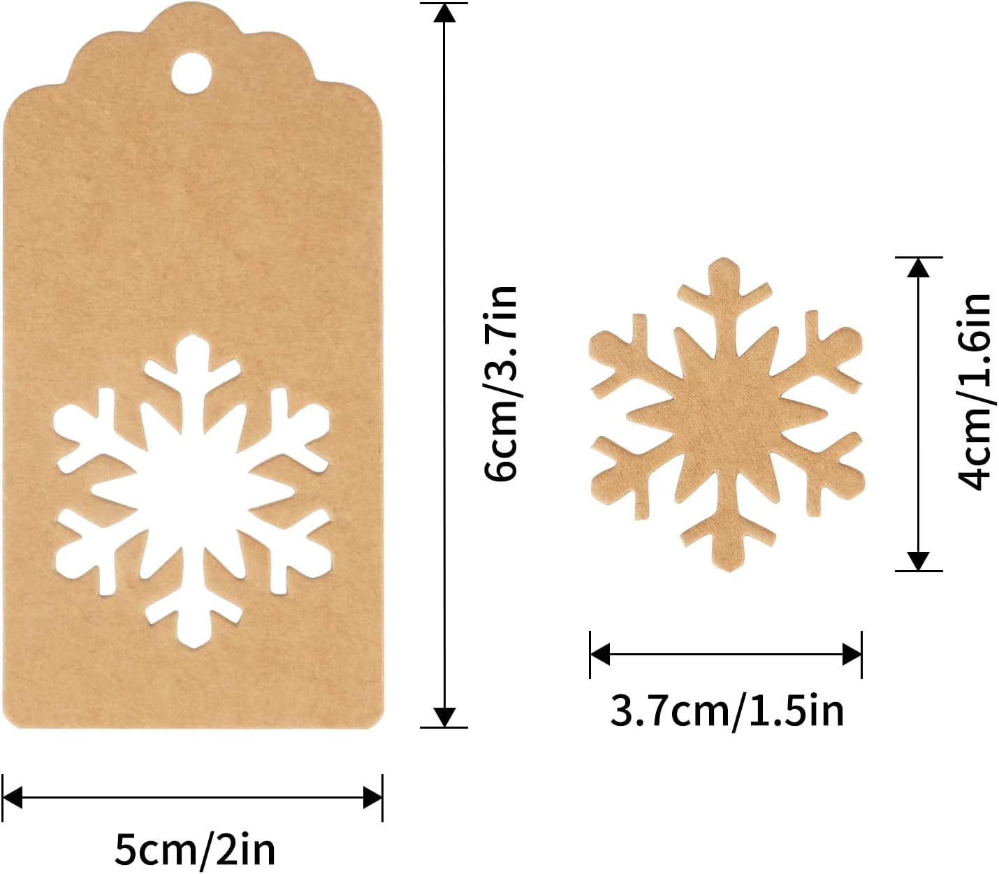 jijAcraft Christmas Gift Tags - 100Pcs Christmas Tags with String, Blank Xmas Name Labels, Kraft Paper Hollow Trees, Rudolph, Snowflake Shapes Holiday Labels for Xmas Party Favors, DIY Crafts, Jar