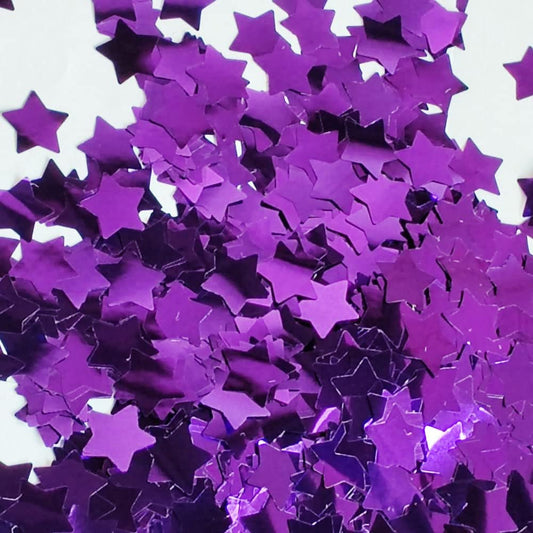Purple Star Confetti - 0.6 inch Round Purple Foil Shiny Confetti for Party Decoration or Filled Balloons (3.52 oz)