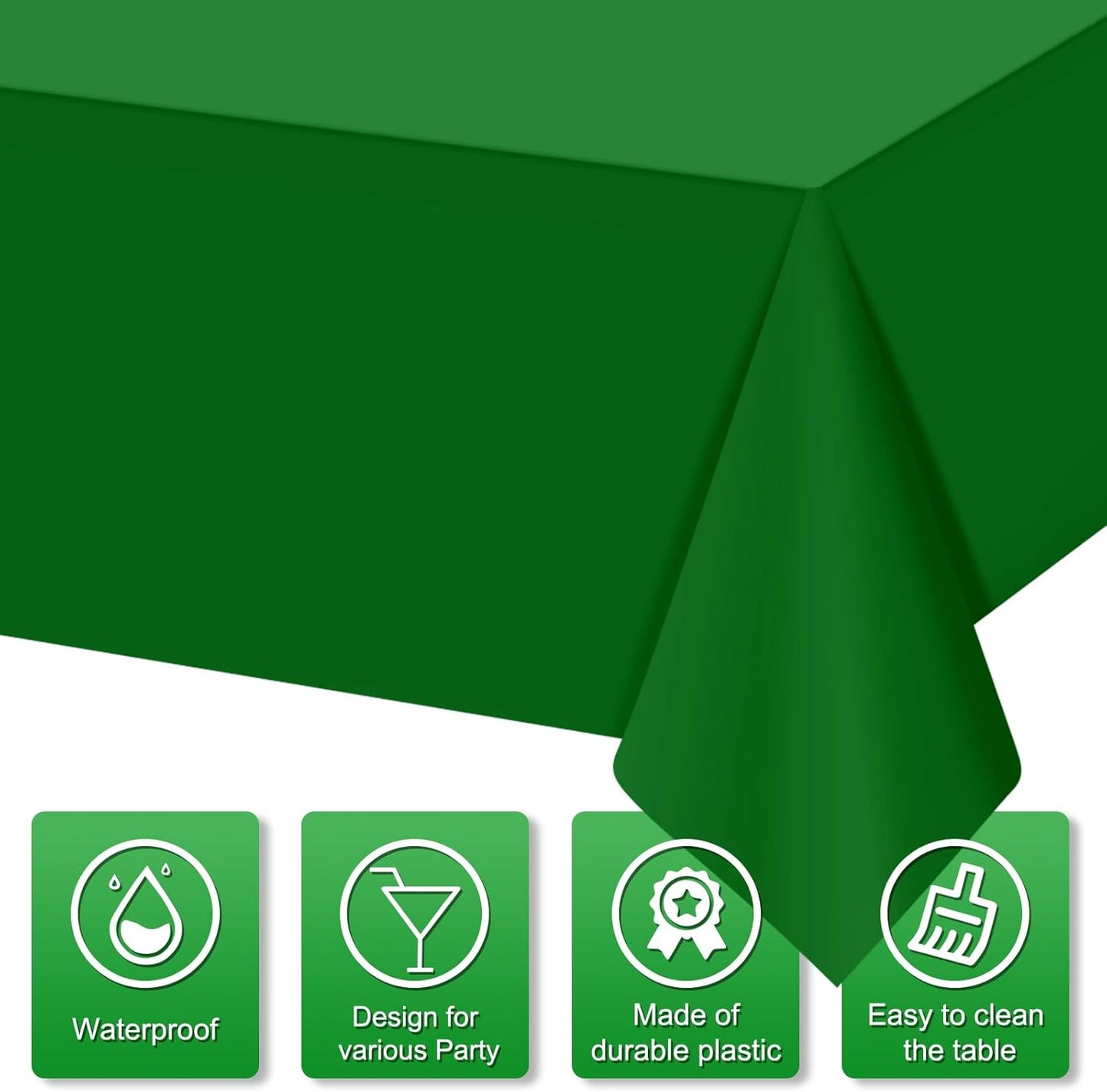 MASHAN 48 Pack Christmas Tablecloth Bulk, Red White Green Disposable Tablecloths, Rectangle Italian Theme Table Covers for Christmas Family Gathering Dining and Italian Party Decoration,54 x 108 Inch