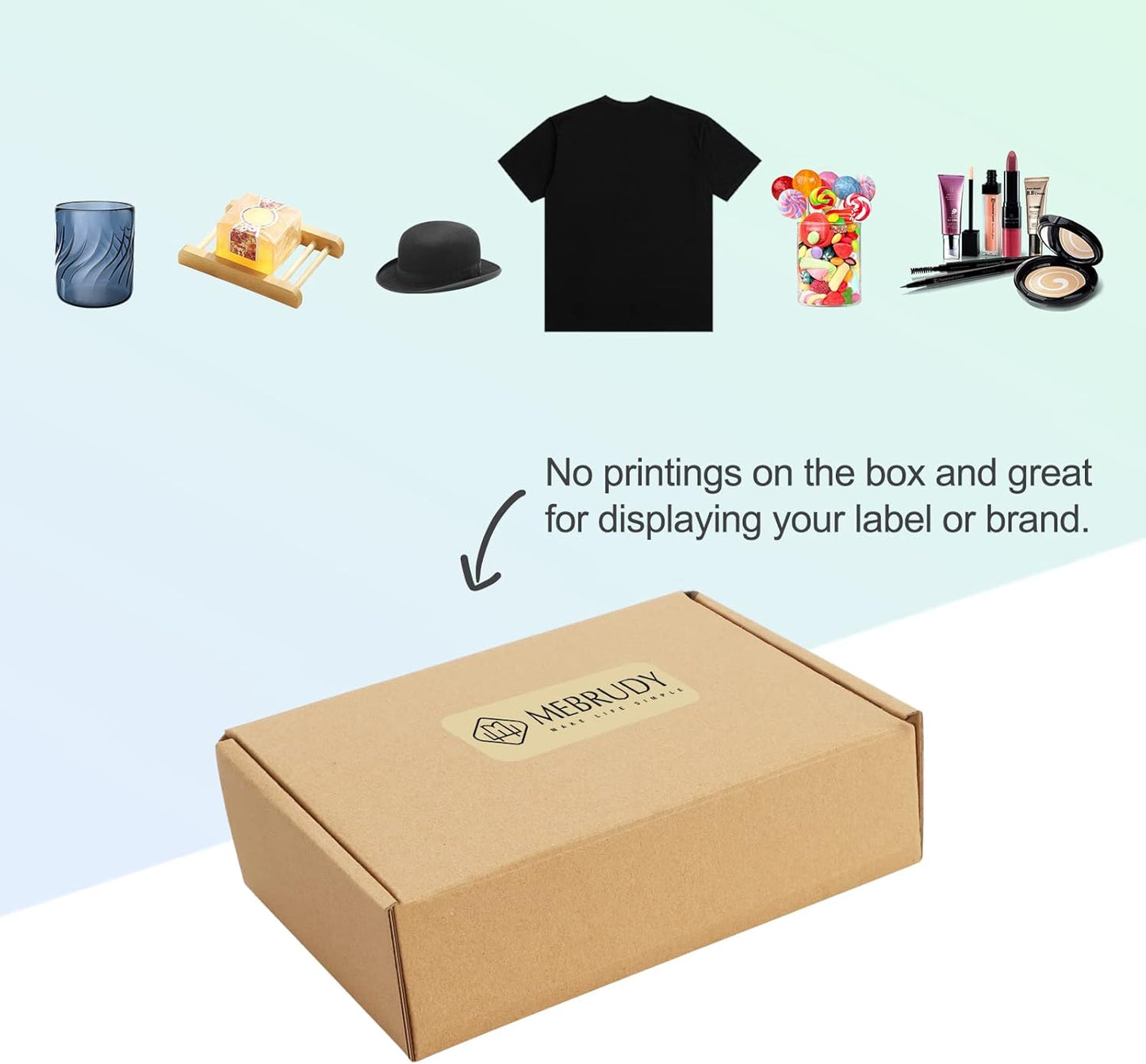 MEBRUDY 7x5x2 Inches Shipping Boxes Pack of 50, Small Corrugated Cardboard Box for Mailing Packing Literature Mailer