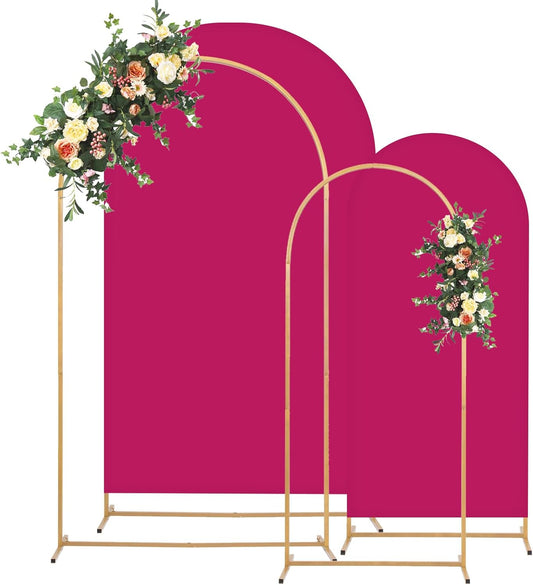 Metal Arch Backdrop Stand and Cover Set, 7.2FT, 6FT Party Backdrop, Easy to Assemble, Backdrop Stand for Parties, Birthday, Baby Shower