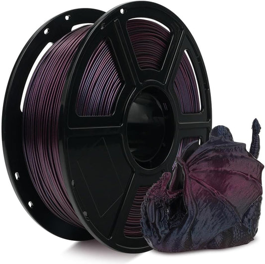 FLASHFORGE Chameleon Gradient Rapid PLA Filament Burnt Titanium & Abyssal Rede, High Flow Speedy Filament 1.75mm Max 500mm/s Fast Printing, Displays Shimmering Effects from Various Angles and Light