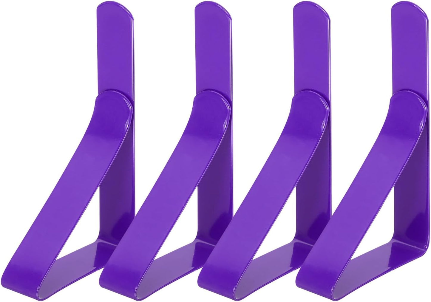 uxcell 4 Pack Tablecloth Clips, Stainless Steel Table Cloth Cover Clamps, 2.95" x 1.77" Windproof Holder Clips for Home Party Picnic Wedding Camping Dining Tables, Purple