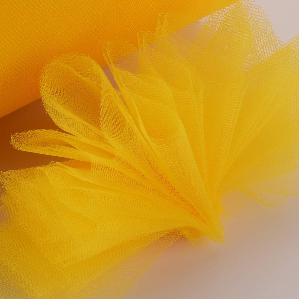 Tulle Rolls 6” by 100 Yards (300 feet) Tulle Roll Spool Fabric for DIY Tutu Skirts Wedding Baby Shower Crafts Decorations Party Supplies (Gold)