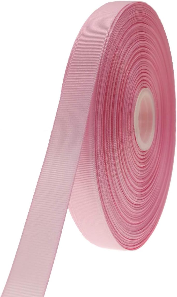 Jesep One Roll 100 Yards 3/4" Soild Grosgrain Ribbon Boutique Gift Wrapping Package Ribbon, DIY Crafts Bow Hair Headband Accessories Assorted Ribbon#123 (3/4" 20mm, Pink)
