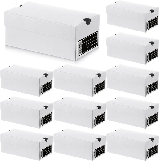 12 Sets Mini Shoe Gifts Boxes for Party Favors 4.7 x 2.5 x 2 Inch Sports Mini Sneaker Box with Editable Label for Candies Cookies Snacks(White,4.7 x 2.5 x 2 Inches)