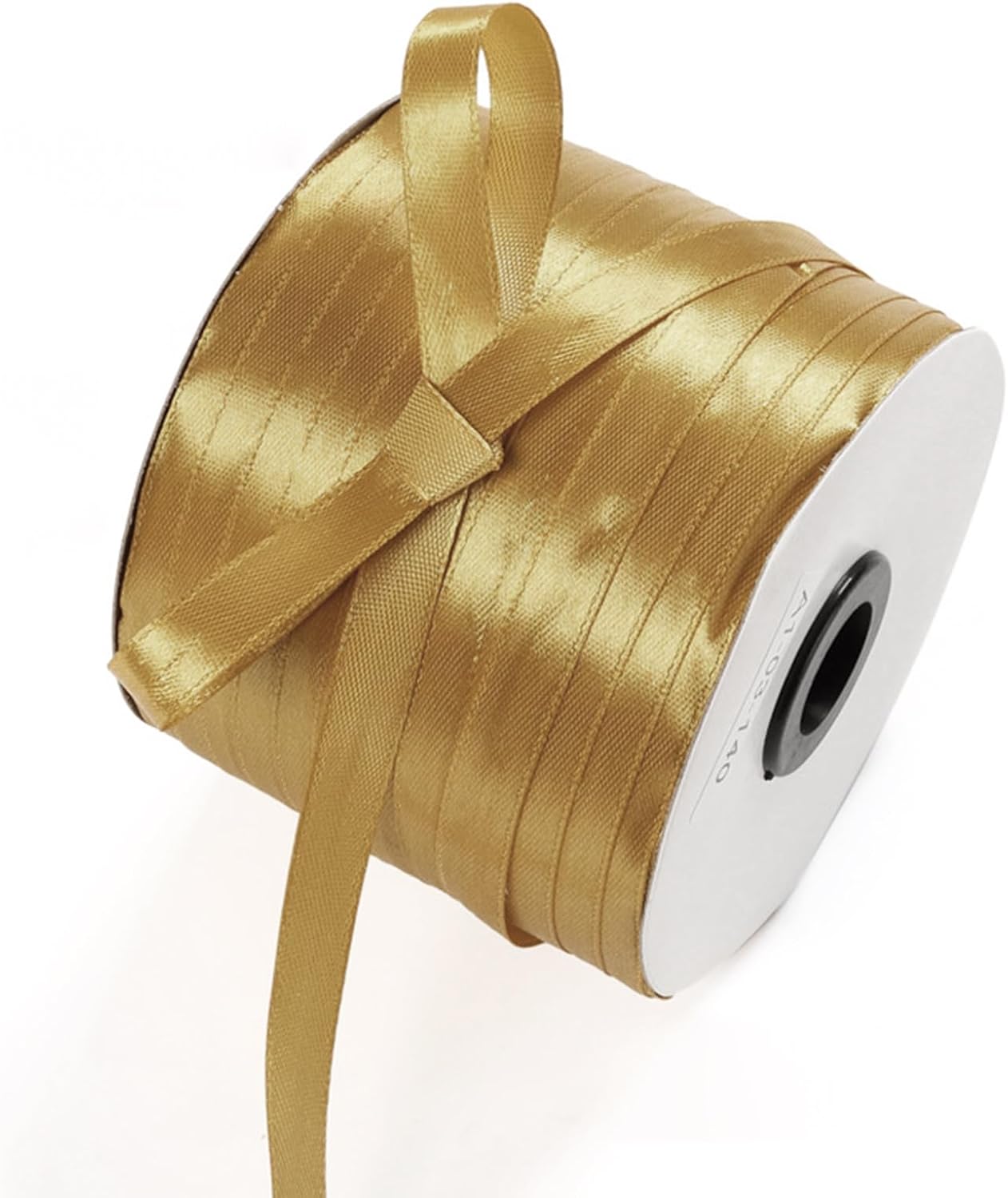 3/8" x 230 Yards Champaign Gold Satin Ribbon Single Faced Bulk Fabric Ribbons for Gift Wrapping, Crafting, Scrapbooking, Bows and Card Making
