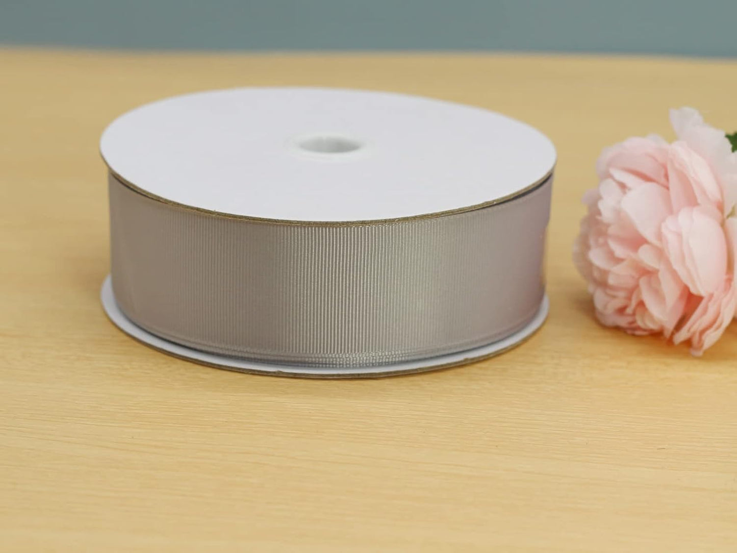 One Roll 50 Yards Soild Gray Grosgrain Ribbon 1 1/2 inch Flower Bouquets Ribbons- Thick Gift Wrapping Ribbon-DIY Crafts Bow Hair Headband Accessories Ribbons #09(38mm)