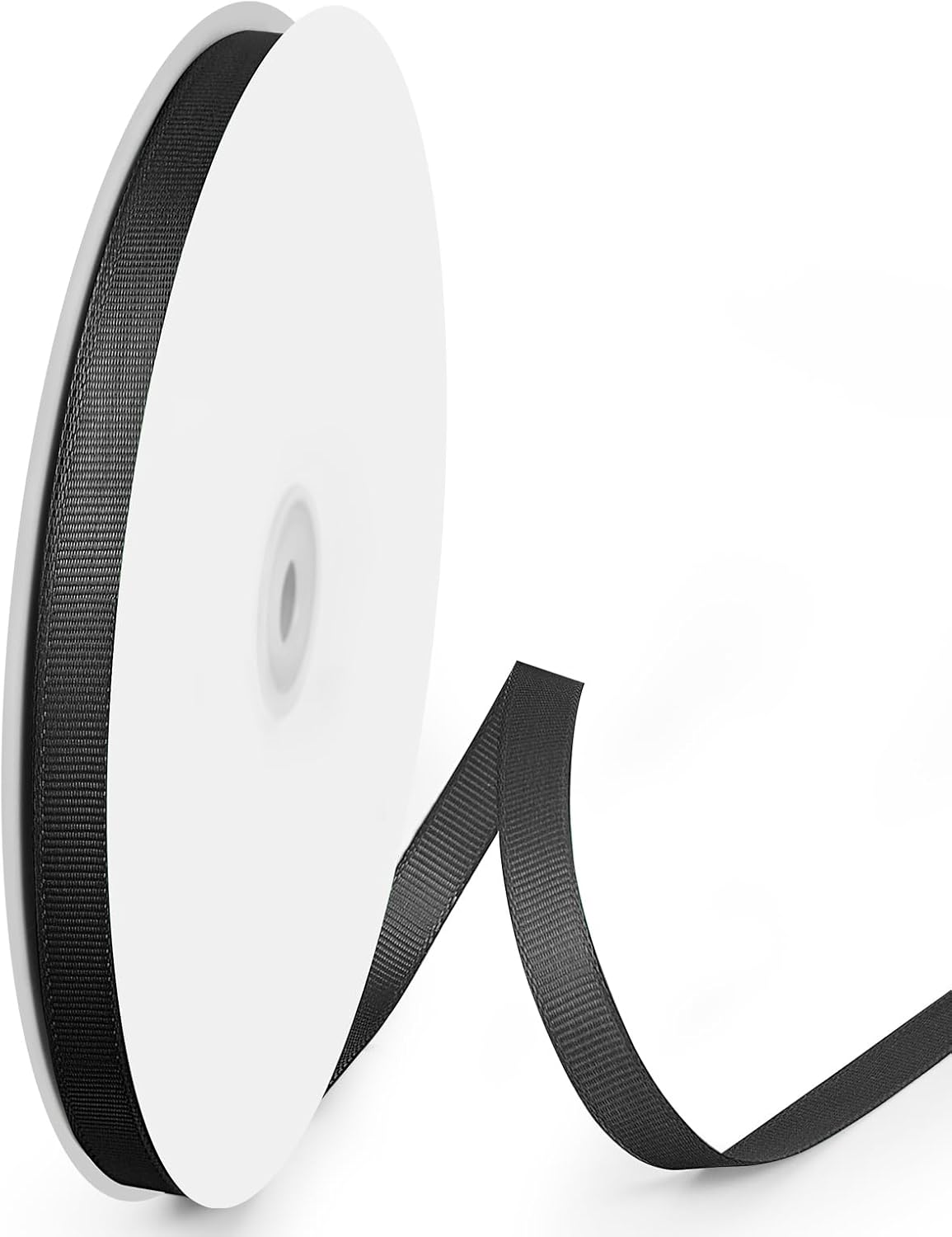 100 Yards 3/8 inch Grosgrain Ribbon, Solid Color Fabric Ribbon Perfect for Gift Wrapping, Wedding, Handmade Bows, Floral Bouquets and Party Decoration(Black)