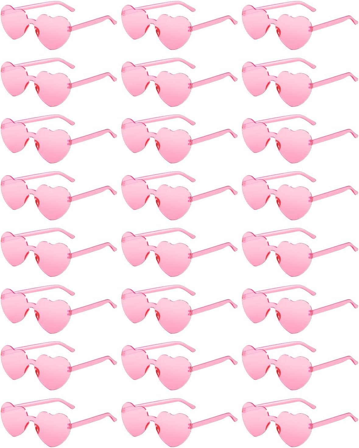 12 Pairs Heart Shaped Sunglasses for Women Colorful Glasses Fun Trendy Transparent Heart Sunglasses Party Favor (Multiple Pink)
