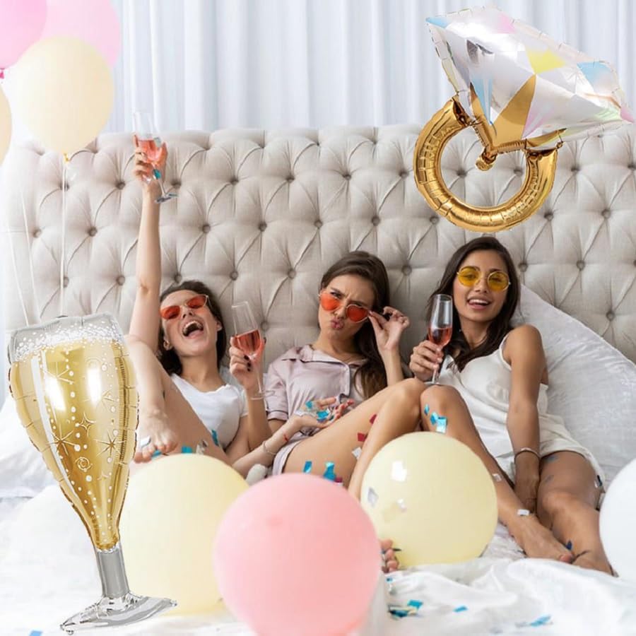 4PCS Bachelorette Blue Sash and Veil for Bride Party, Bride To Be Accessories for Bridal Shower Engagement Wedding