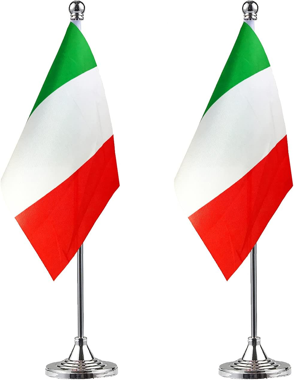 ZXvZYT 2 Pack Italy flag Italian Table Flag Small Mini Italian Desk Flags With Stand Base,International Festival Events Celebration Decorate,Home office Decorations