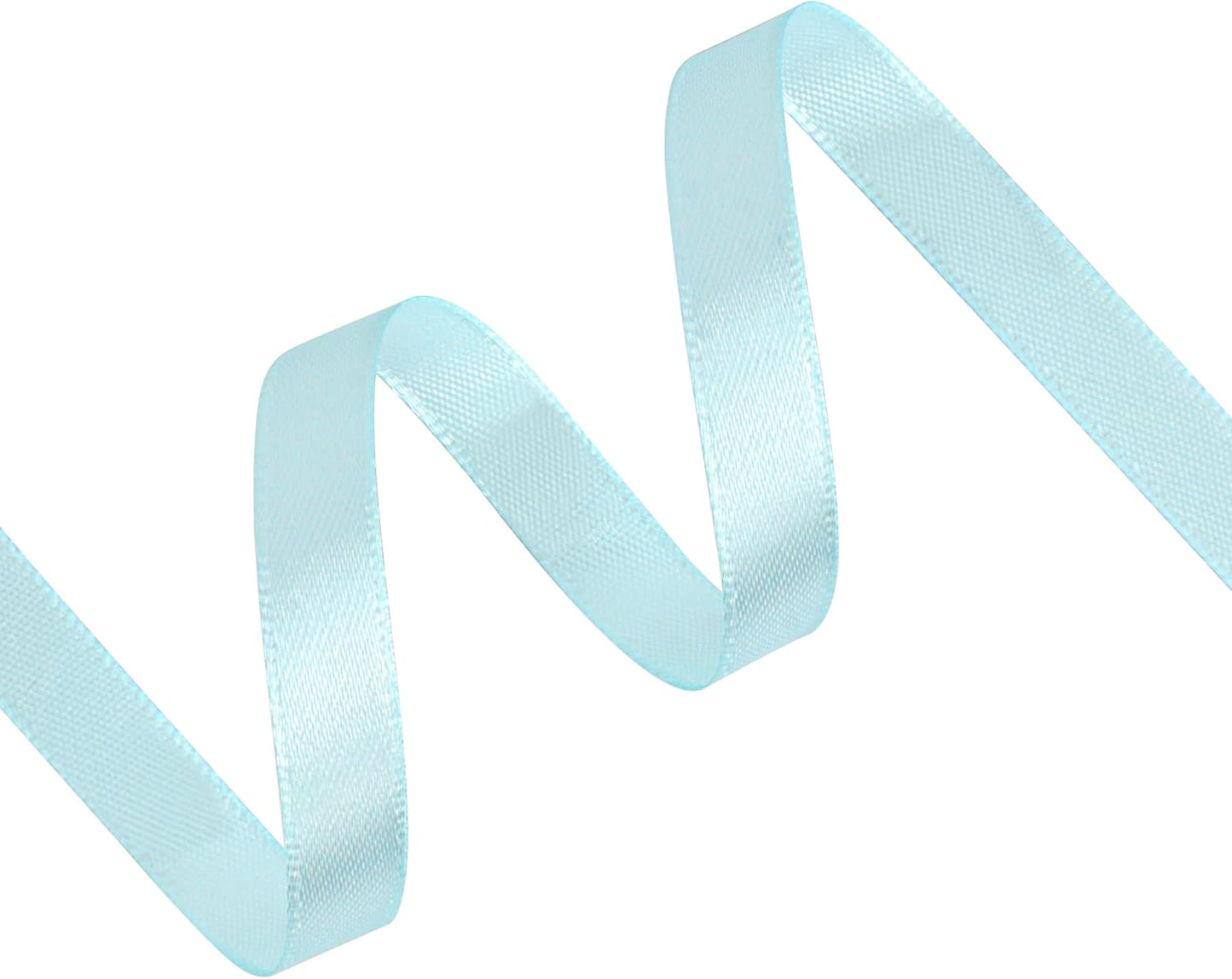 Light Blue Satin Ribbon 3/8 inch X Continuous 100 Yards, Single Face Polyester Ribbon Perfect for Gift Wrapping, Flower Bouquet, Wedding Decor, Crafts, Bow Making, Sewing and More