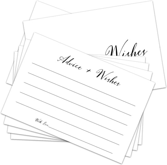 White Advice And Wishes Cards, Advice Cards For Bridal, Wedding, Baby Shower, Mr And Mrs, Graduation, Wishes For Baby Cards Baby Shower, Pack Of 20 4x6 Cards Double Sided Print -01