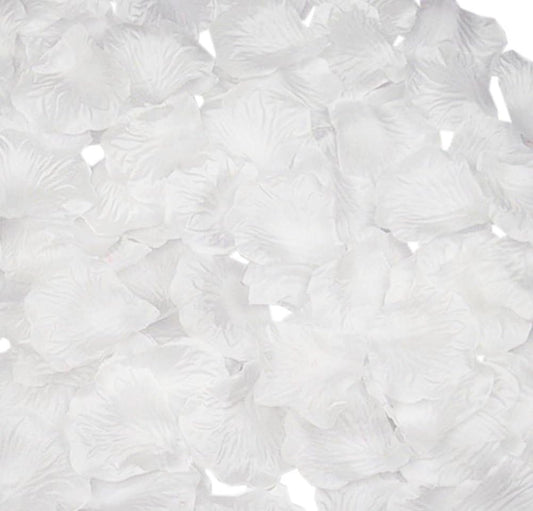 ocharzy 1000 PCS Rose Petals Fake Rose Petals for Romantic Night, Wedding Flower Decoration, Party, Events (White)
