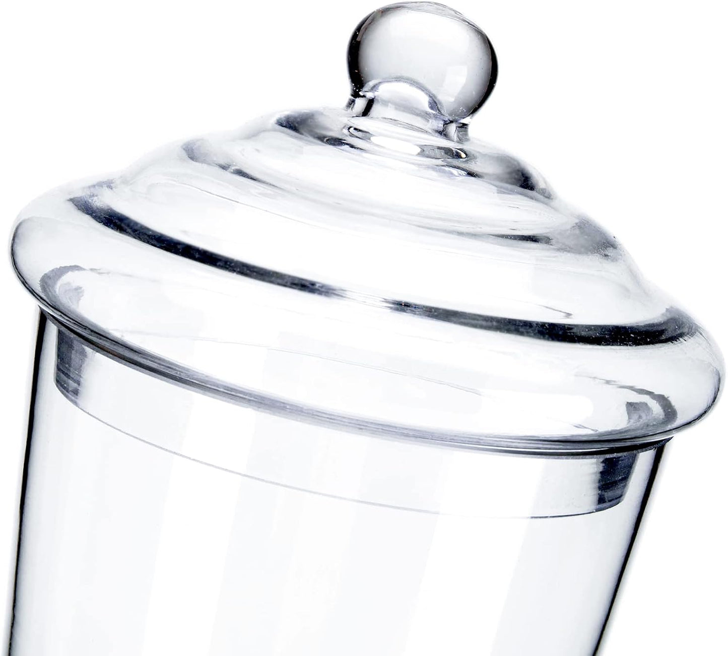 Glass Apothecary Jars, Clear Candy Bowl Dishes Holder Elegant Storage Buffet Display, Decorative Wedding Candy Organizer Canisters (Height: 16" Body: 6")
