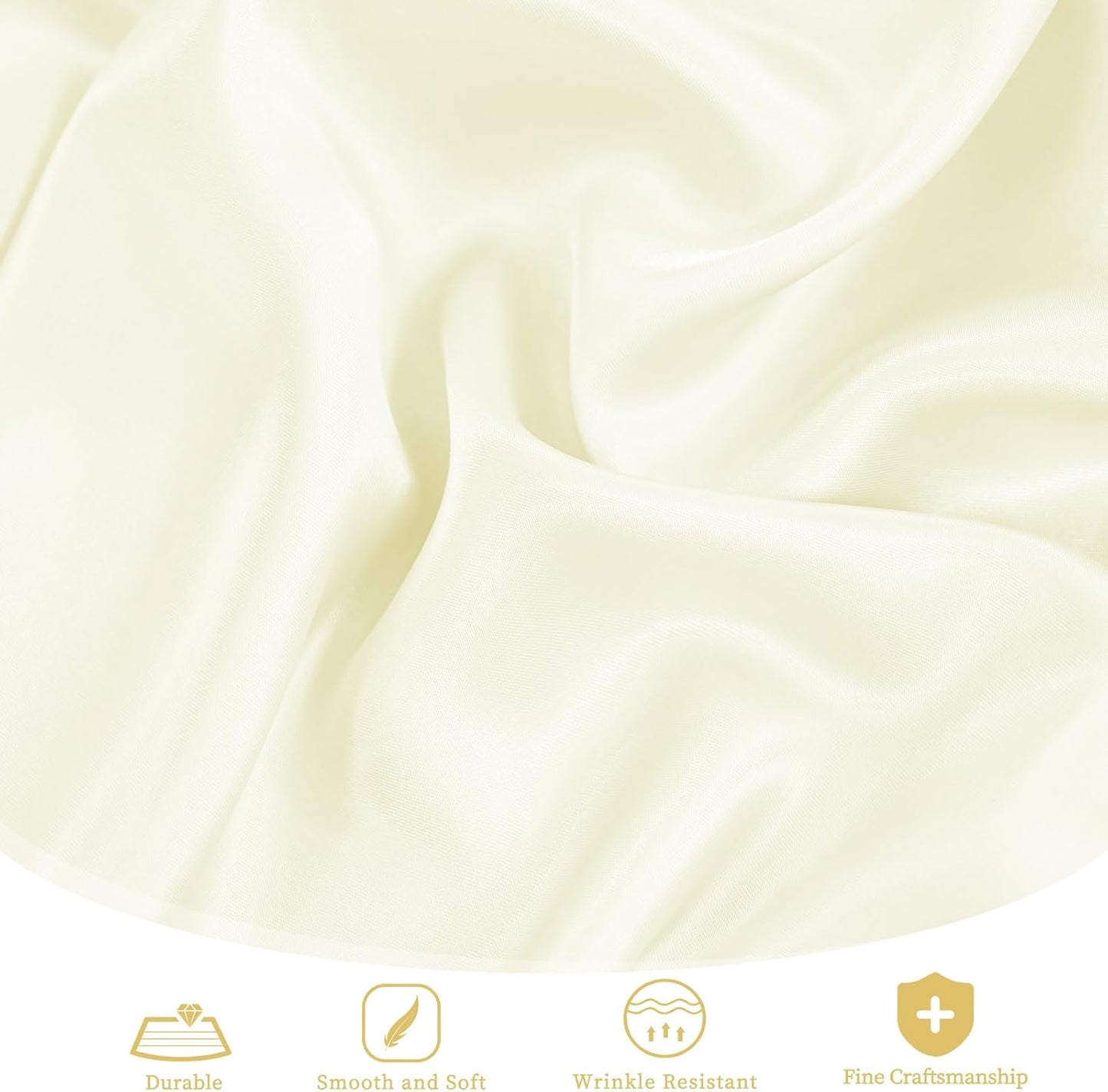 fani 12 Pack 120 Inch Ivory Satin Tablecloth - Premium Bright Silky Round Tablecloth Overlay Smooth Fabric Table Cover, Table Decoration for Wedding Party Banquet Events Restaurant Kitchen Dining