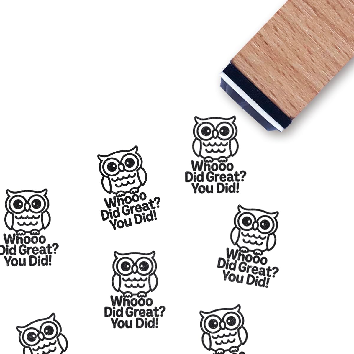 Owl Teacher Rubber Stamp, 3/5 Inch Small Mini Stamp for Scrapbooking Card Making Planner