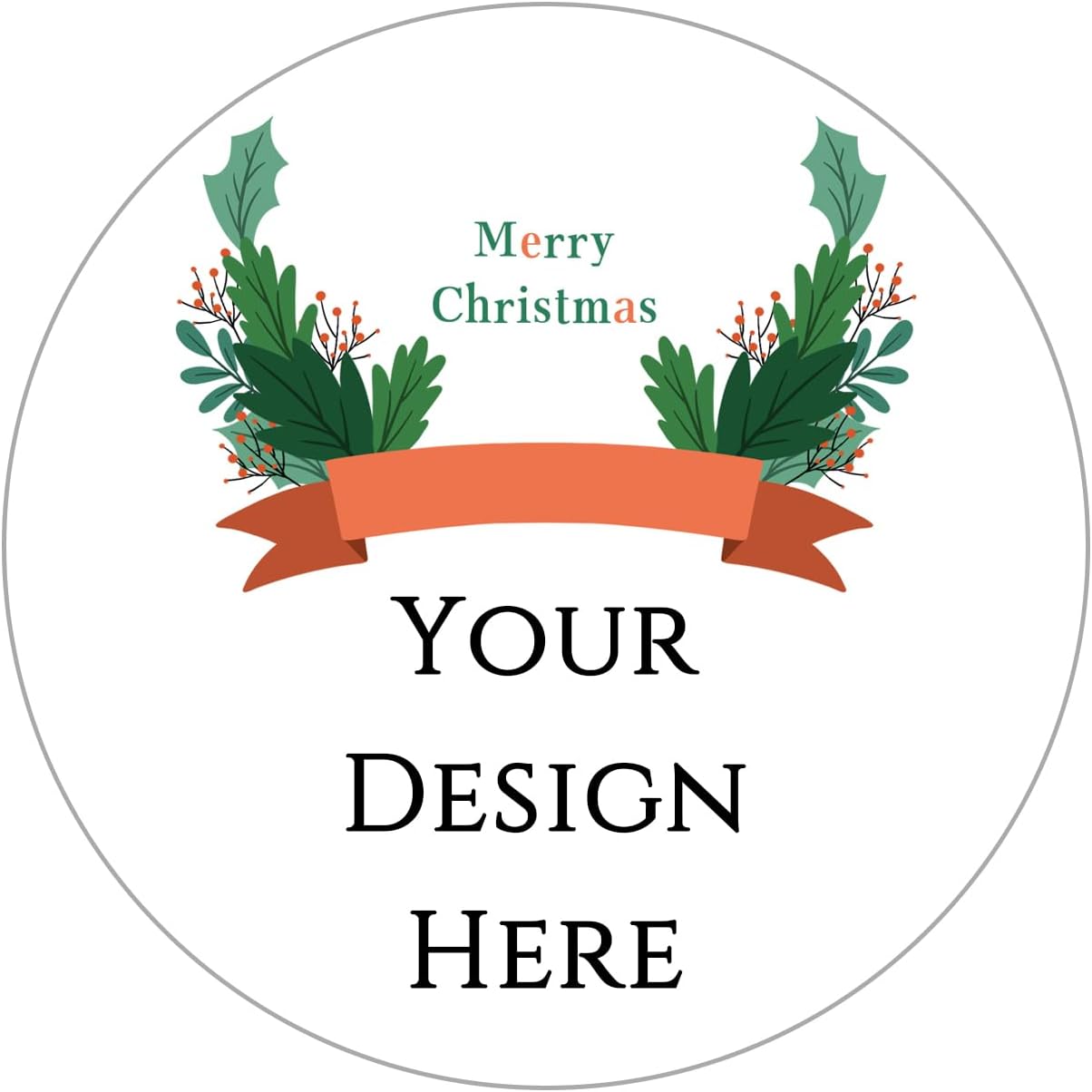 100-1000pcs Custom Stickers Merry Christmas Stickers Personalized Labels Adhesive Xmas Decorative Envelope Seals Stickers for Cards Gift Boxes(Round-8)