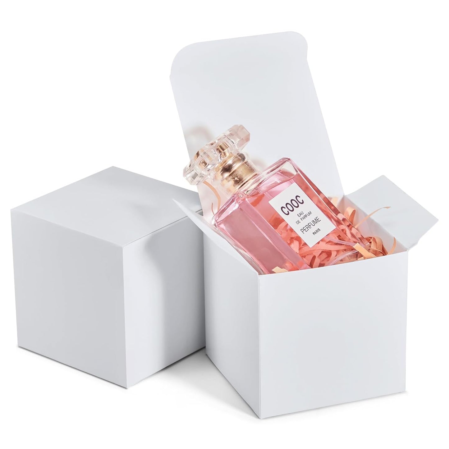 MESHA White Gift Box 50PC 3x3x3'' Sturdy Gift Boxes with Lids, Bridesmaid Proposal Gifts Box for Bridal, Cupcake, Godmother, Groomsmen Proposal Box, Party Favor, Wedding Favor