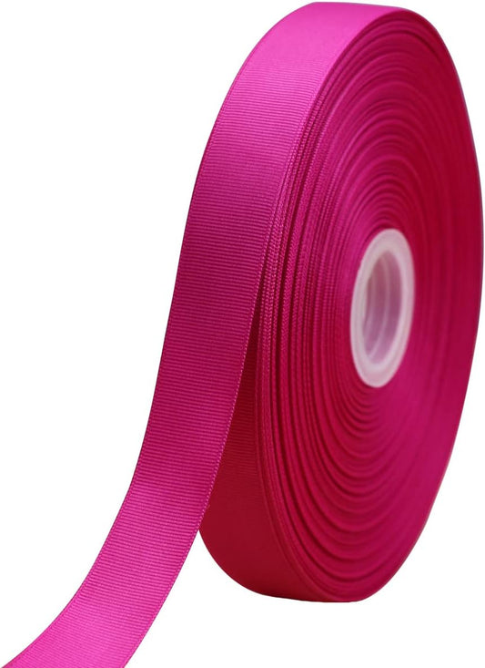 Jesep One Roll 100 Yards Soild Grosgrain Ribbon Boutique Gift Wrapping Package Ribbon, DIY Crafts Bow Hair Headband Accessories Assorted Ribbon #188(1" 25mm, Rose)