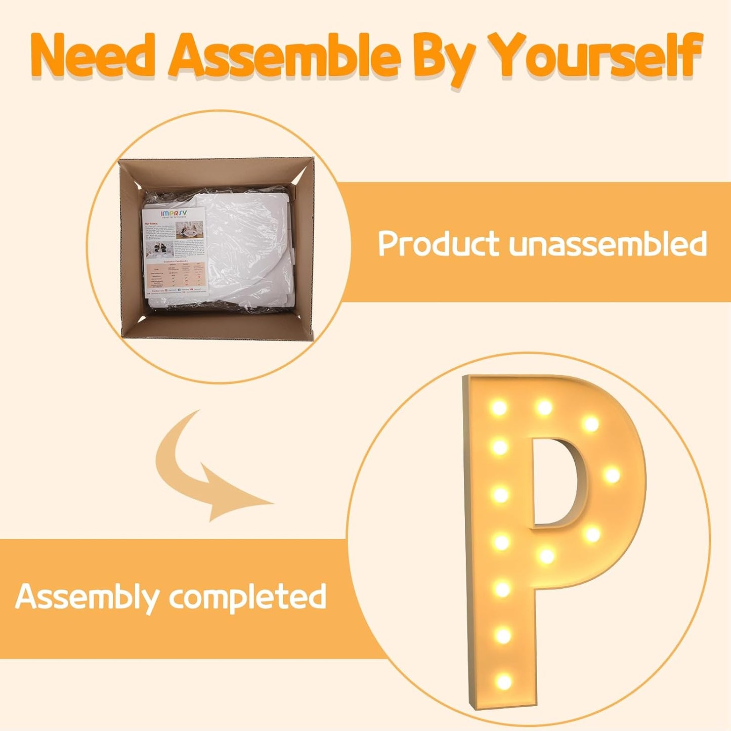 Marquee Letters 4 Feet Tall Large Light Up Letters P Happy Birthday Decorations Marry Me Proposal Engagement Party Decor Yellow Light Birthday Decorations Balloon Arch Kit Foam Sign P