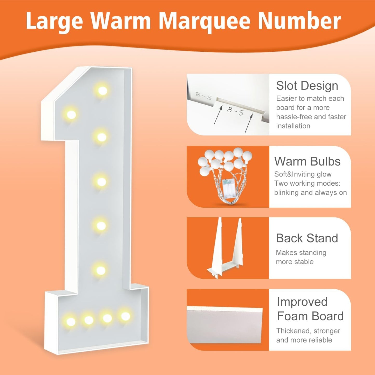 4FT Marquee Numbers 21, Large Light Up Numbers 21th Birthday Decorations for Girls Boys, Cardboard Number for Women Men Anniversary Party Decor Backdrop, DIY Foam Board Mosaic Number Sign