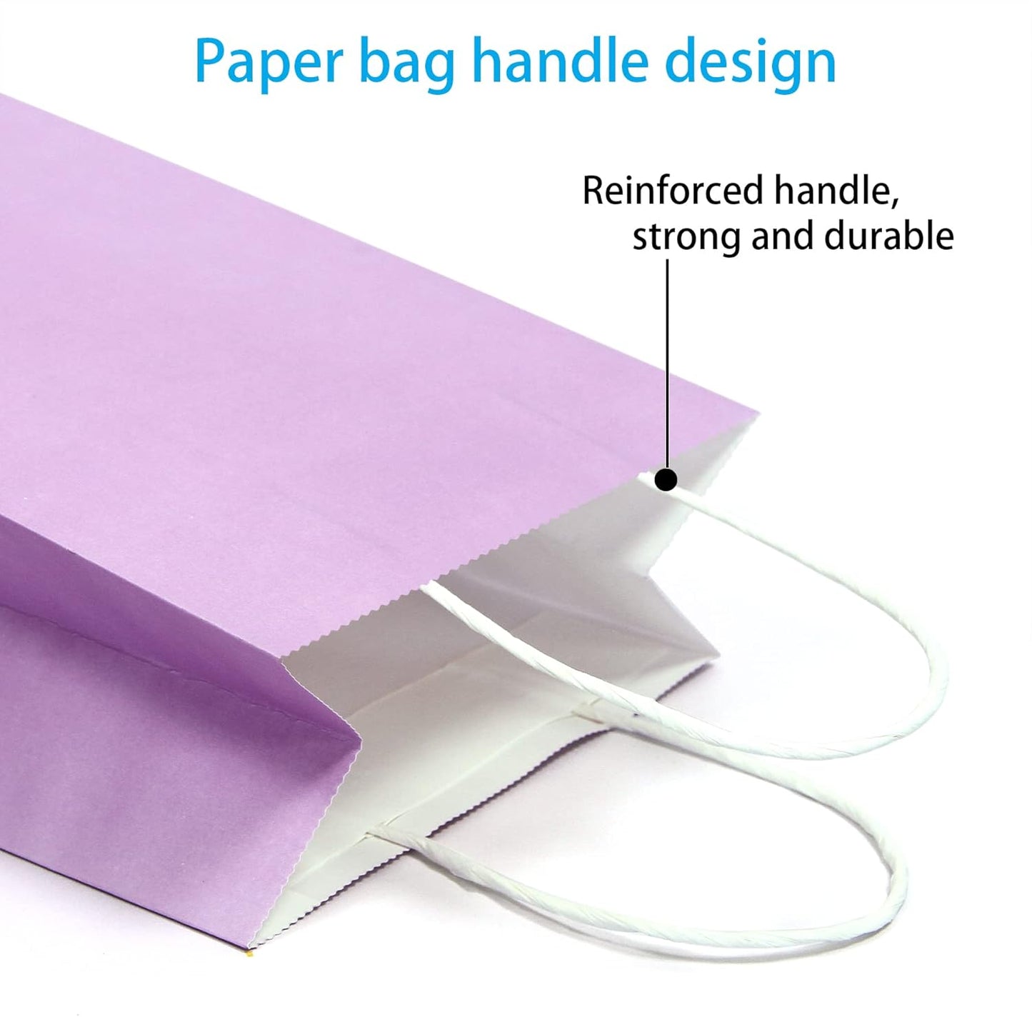 25 PCS Small Gift Bags Purple Kraft Paper Bags with Handles for Party Favors (8.2 x 6 x 3.1 In)