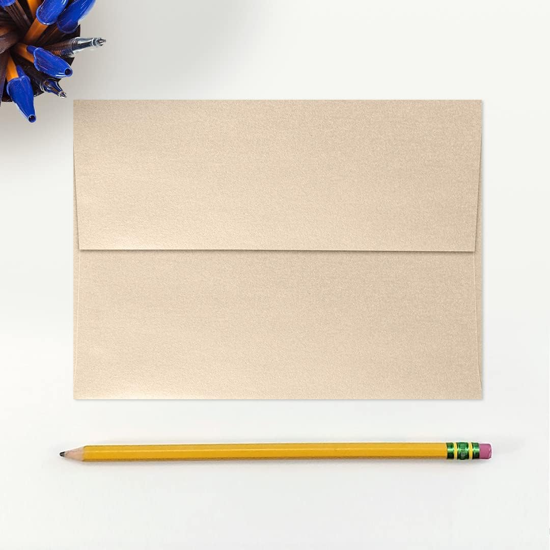 LUXPaper A7 Invitation Envelopes | Peel & Press | 5 1/4" x 7 1/4" | Taupe Metallic | 80lb. Text | 250 Qty