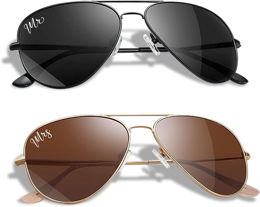Bride and Groom Polarized Sunglasses for Wedding – UV400 Protection, Lightweight & Stylish Couple Sunglasses