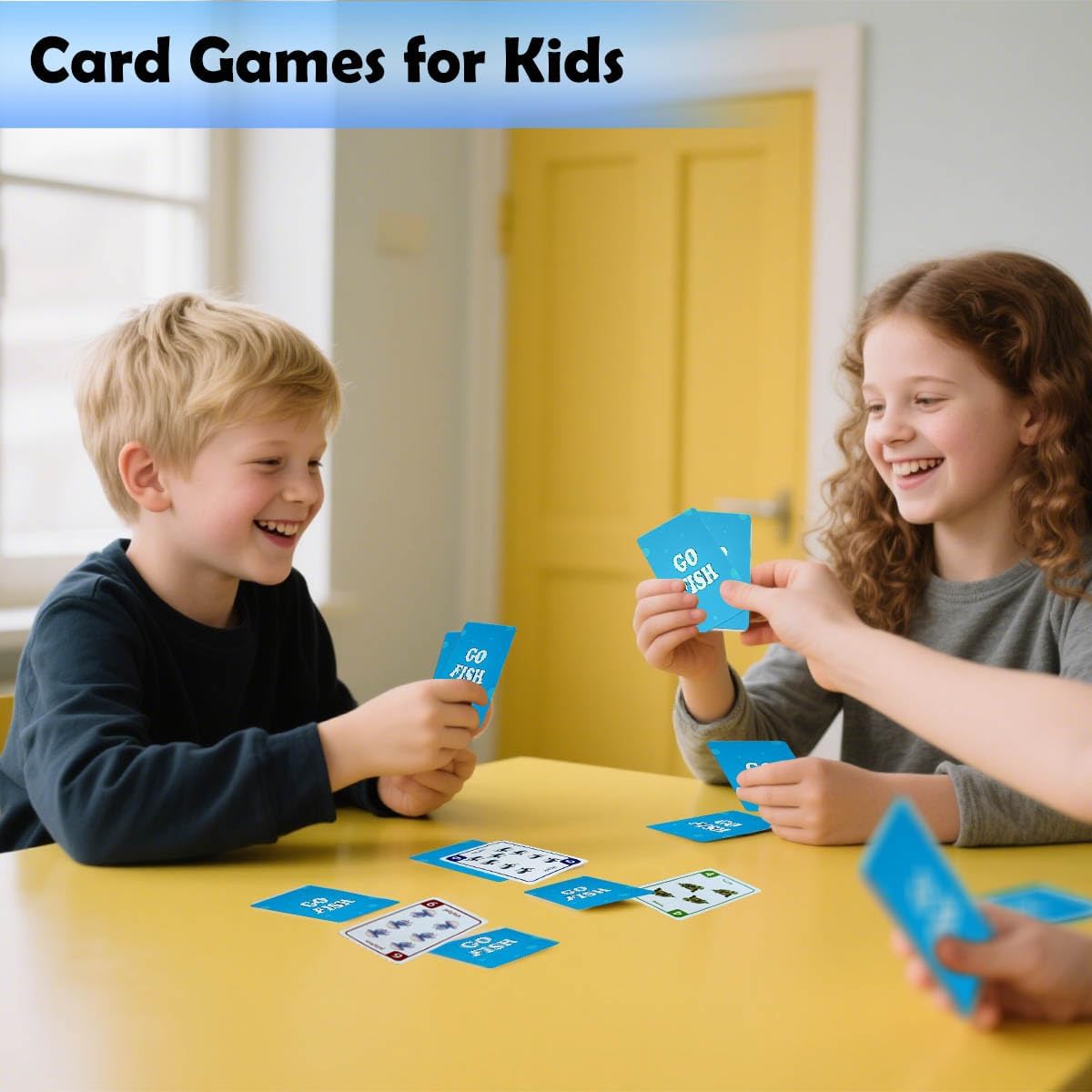 Card Games for Kids,Old Maid,Go Fish and Crazy 8's,3 Decks, Fun Family Classic Games, Holiday Birthday Gift
