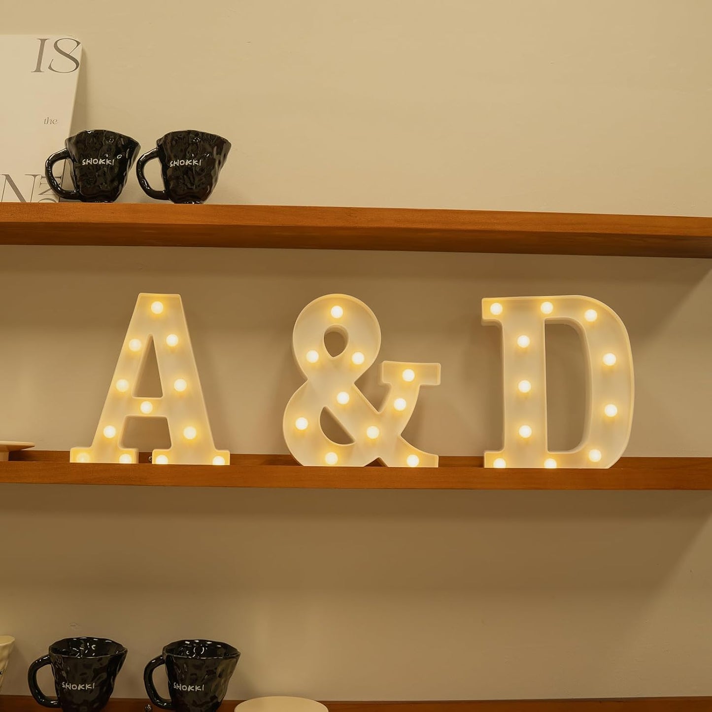 Foaky Rechargeable LED Letter Lights Sign Marquee Light Up Letters Sign for Night Light Wedding/Birthday Party Christmas Lamp Home Bar Decoration (&-Symbol)