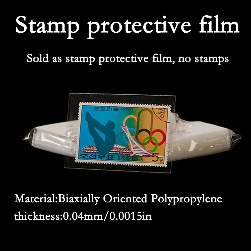 Philatelic Supplies OPP Stamp Protection Bags 8 Models, 95 pcs Each, Total 760 Stamps for Collection, philatelic Storage and Display Stamp Collecting Supplies